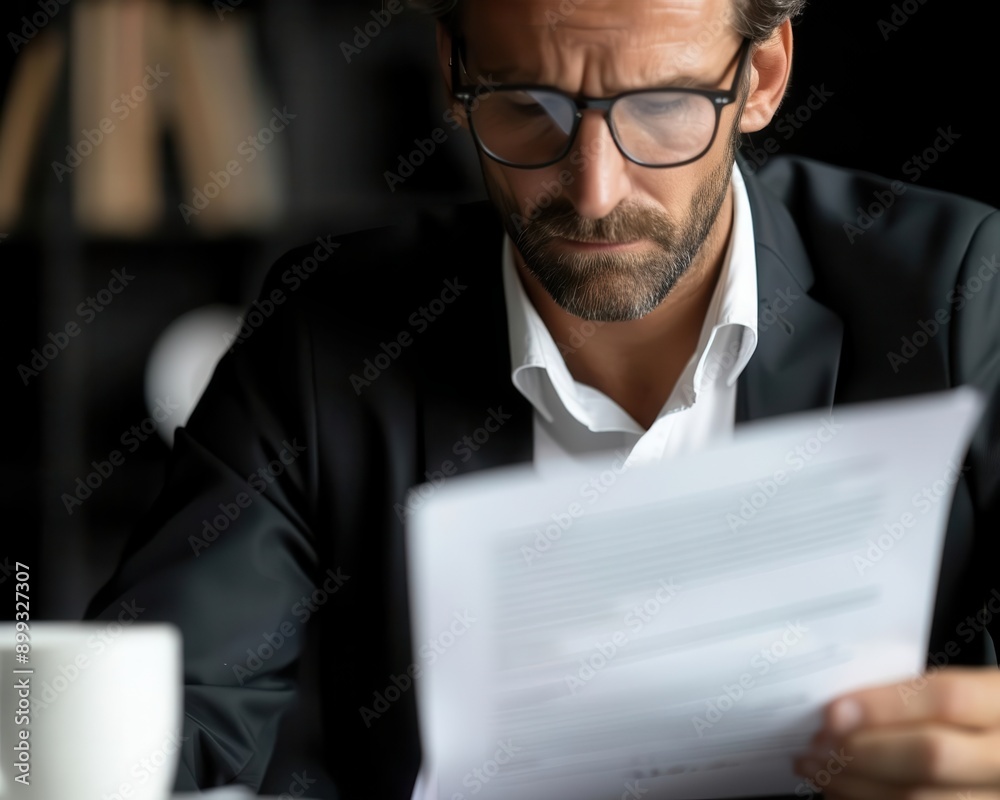 Man holding resignation letter, torn between relief and sadness Man holding resignation letter, torn between relief and sadness