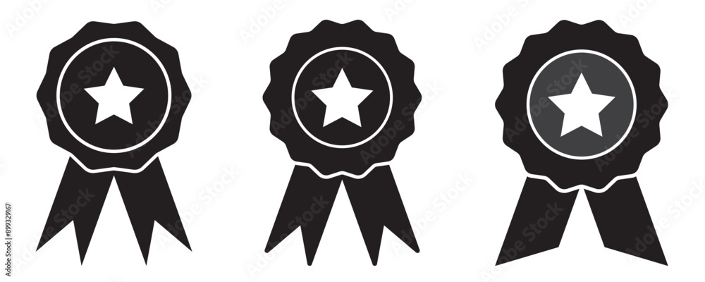 Winning award, prize, medal or badge flat icon for apps and websites