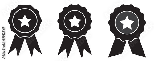 Winning award, prize, medal or badge flat icon for apps and websites