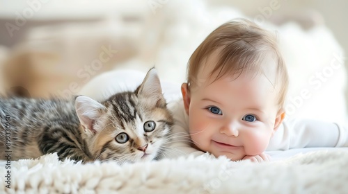 child with cat 