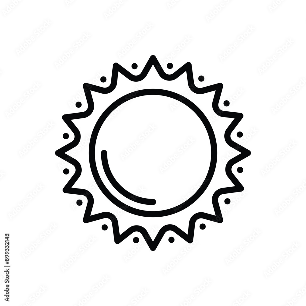 Black line icon for sun Black line icon for sun