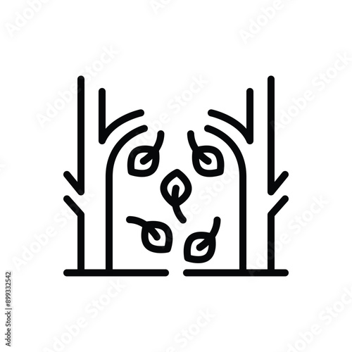 Black line icon for fall 