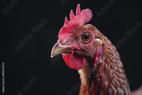 chicken roster white black animal