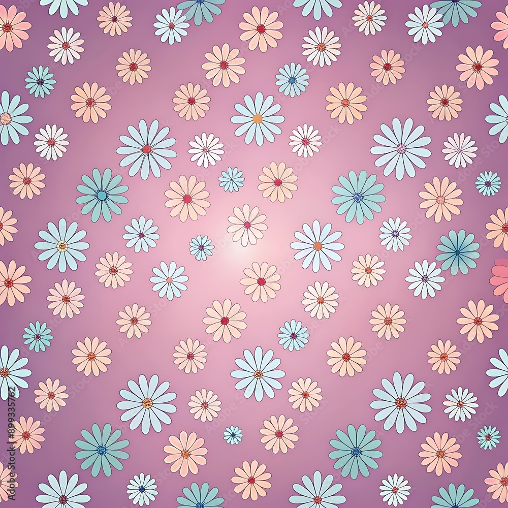 Pink Floral Background with Daisy Pattern. Pink Floral Background with Daisy Pattern.