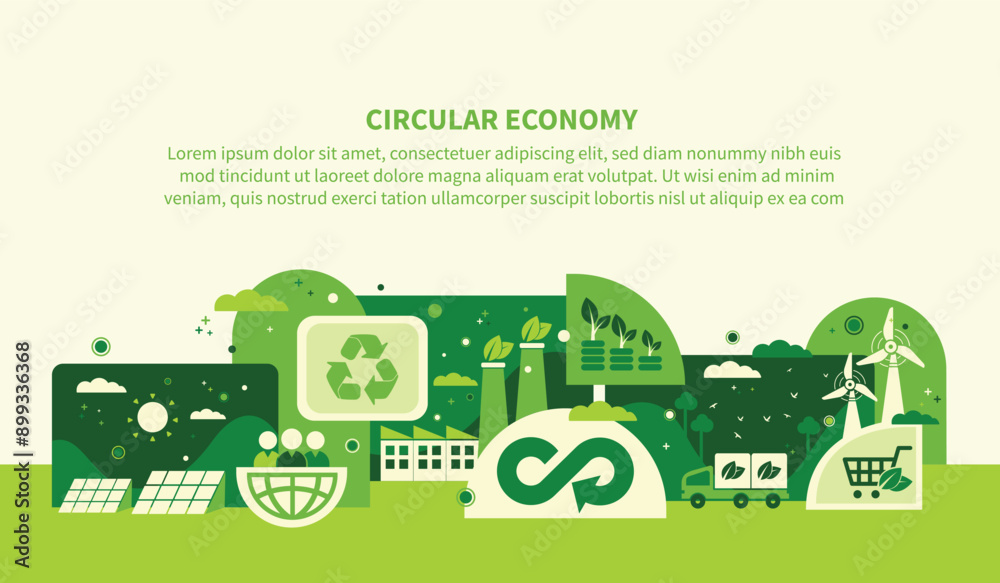 circular economy icon. The concept of eternity, endless and unlimited ...