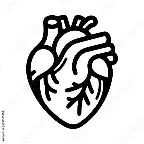 Human heart anatomy flat design