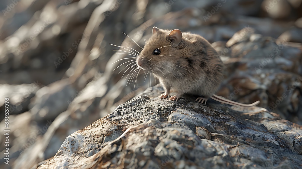 Agile Hamster Exploring Natural Rocky Habitat with Intricate Textures Agile Hamster Exploring Natural Rocky Habitat with Intricate Textures