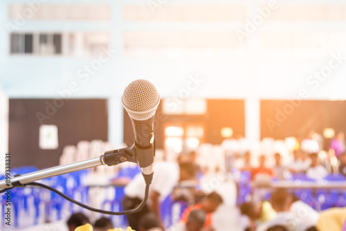 Microphones are used for communication in conference rooms.