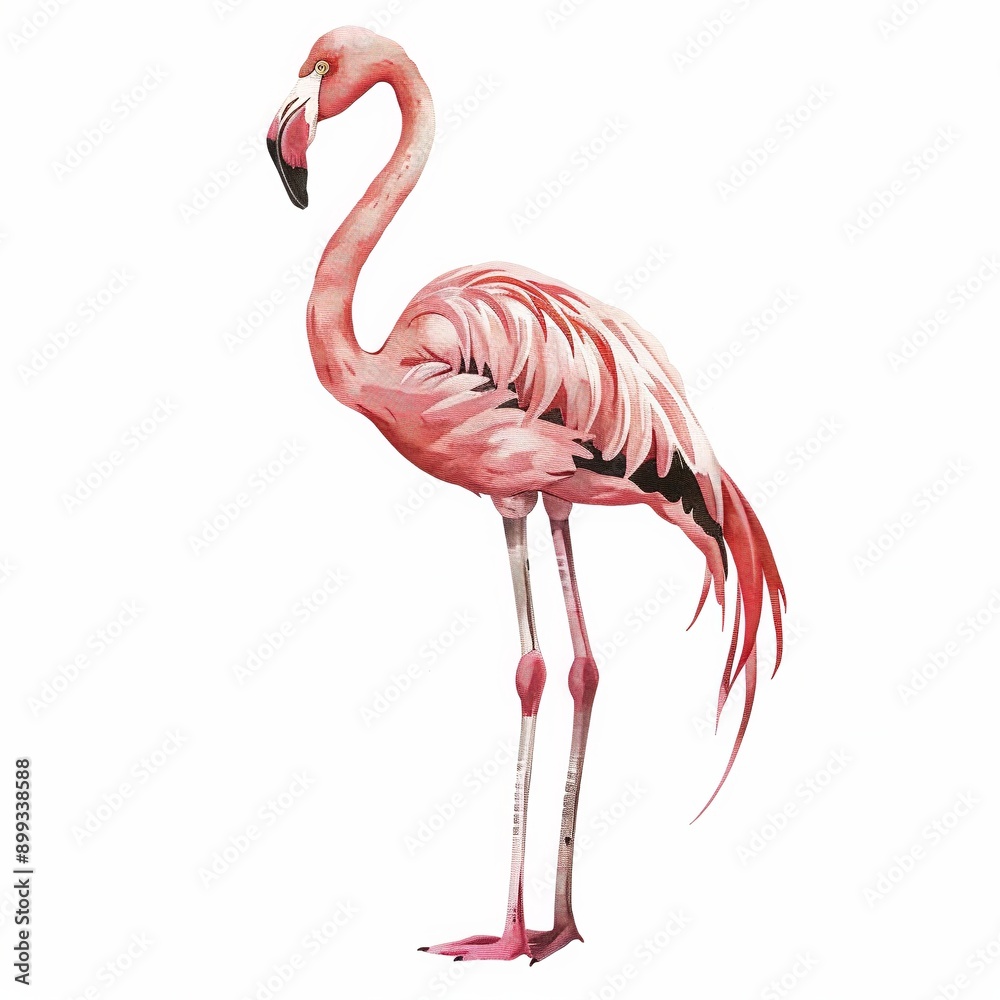 Naklejka premium Flamingo Vintage Revival animal fashion cartoon isolated whitebackground 16:9