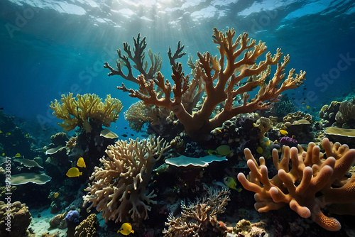 Vibrant Coral Reef Ecosystem Underwater Exploration. 