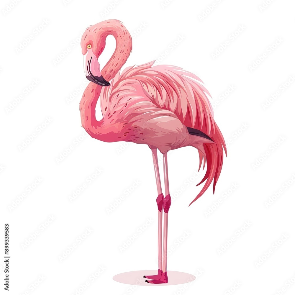 Fototapeta premium Flamingo Modern Boho animal fashion cartoon isolated whitebackground 16:9