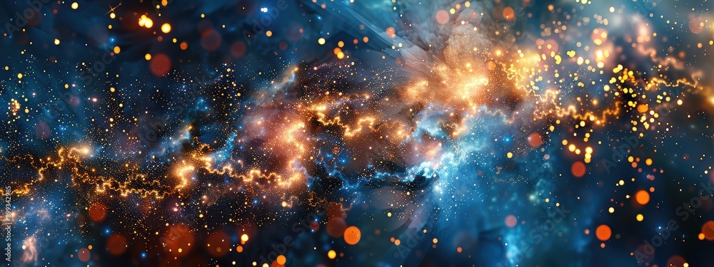 Cosmic multi-colored splash on a dark background. Selective focus. Cosmic multi-colored splash on a dark background. Selective focus.
