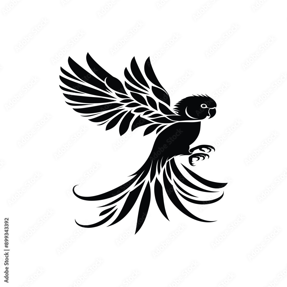 Obraz premium parakeet bird silhouette vector illustration