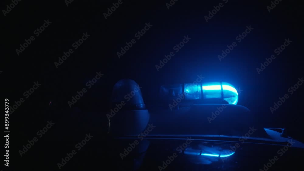 Flashing lights on the ambulance car at night Flashing lights on the ambulance car at night