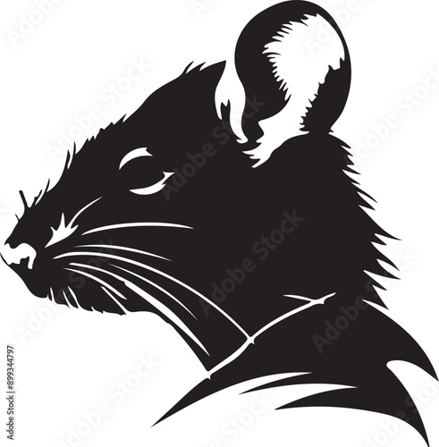 Rat silhouette vector art illustration White Background Free Download