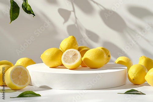 lemon fruit with Cosmetics industry background
