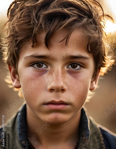 Close-Up Portrait of a Vulnerable Young Boy, close up portrait of a man