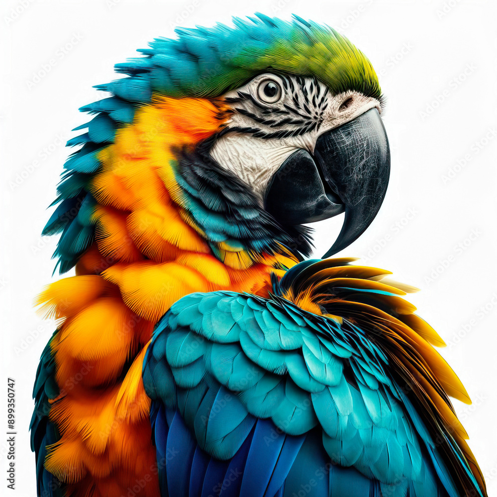 Fototapeta premium Macaw white background