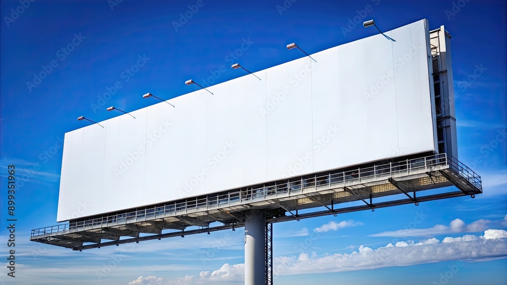 Large blank billboard under clear blue sky for advertisement, billboard, empty, sky, blue, clear, advertising, marketing Large blank billboard under clear blue sky for advertisement, billboard, empty, sky, blue, clear, advertising, marketing