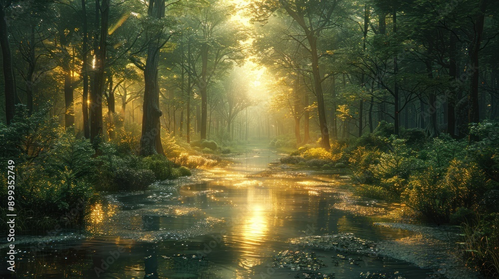 Sunlit Forest Path