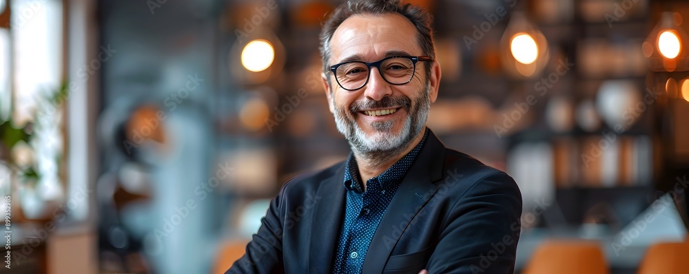 Confident Entrepreneur in Formal Attire Delivering Successful Business Pitch to Smiling Investors Confident Entrepreneur in Formal Attire Delivering Successful Business Pitch to Smiling Investors