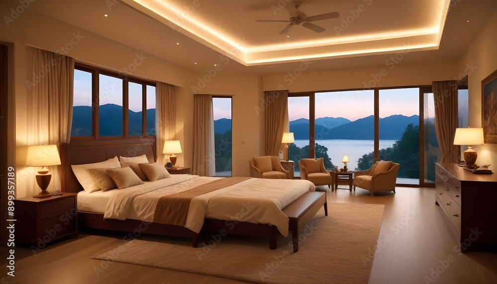 Photo interior modern design room 3d illustration