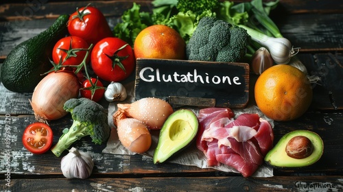 foods rich in glutathione on the table. Selective focus.