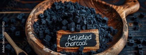 Activated carbon in capsules on the table. Selective focus.