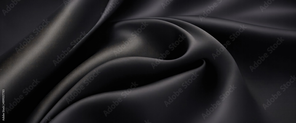 Fototapeta premium Luxury Black satin smooth fabric background