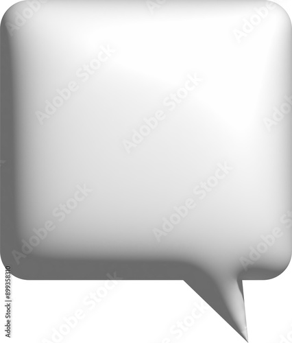 3d White Bubble Text Icon