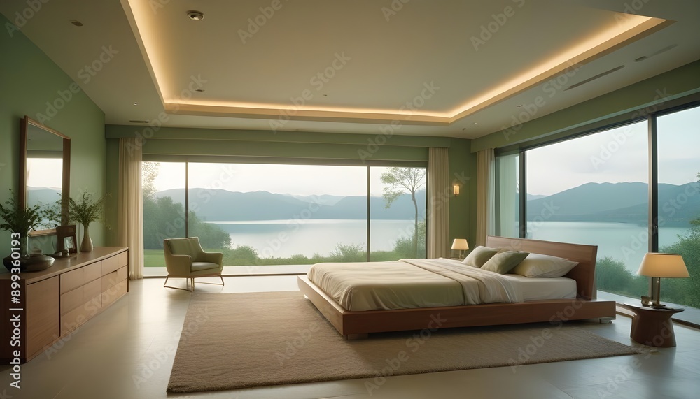 Fototapeta premium Photo interior modern design room 3d illustration