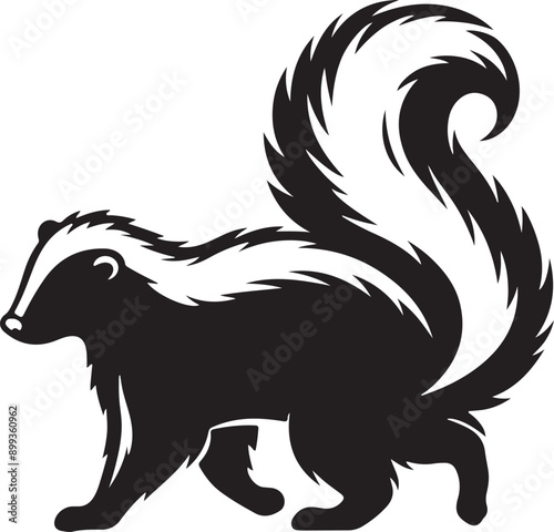 Skunk silhouette vector art illustration White Background Free Download