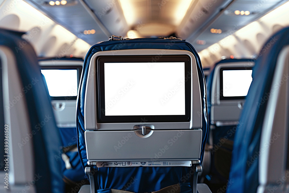 Mockup template for screen in airplane seat.
Mockup template for screen in airplane seat.