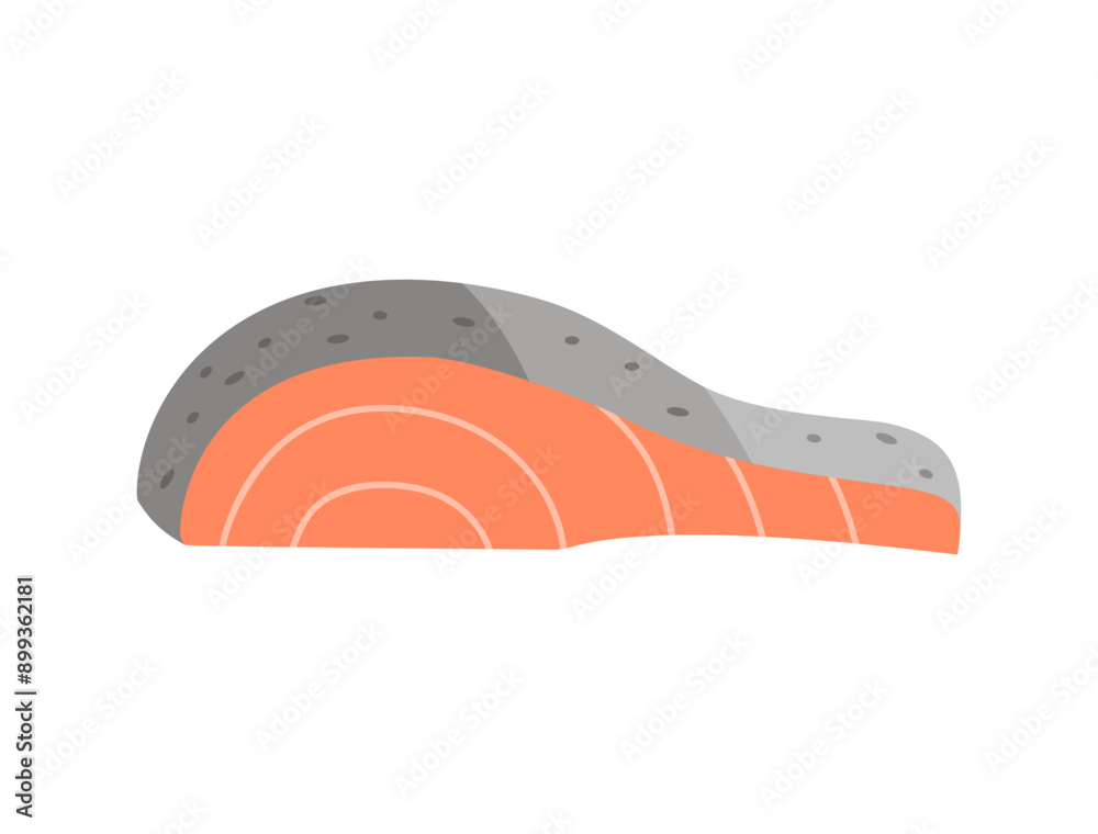 鮭の切り身をイメージしたイラスト 鮭の切り身をイメージしたイラスト