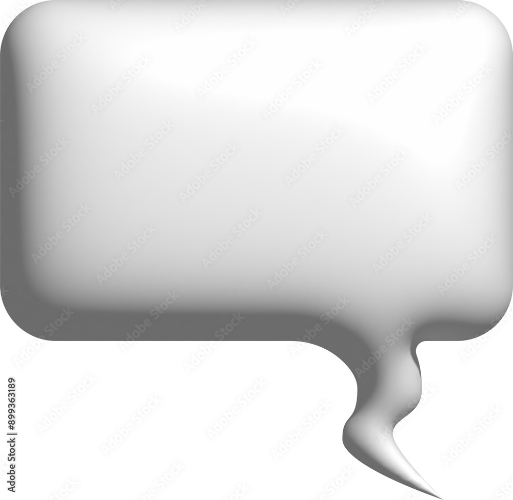 Fototapeta premium 3d White Bubble Text Icon