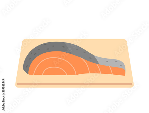 鮭の切り身をイメージしたイラスト