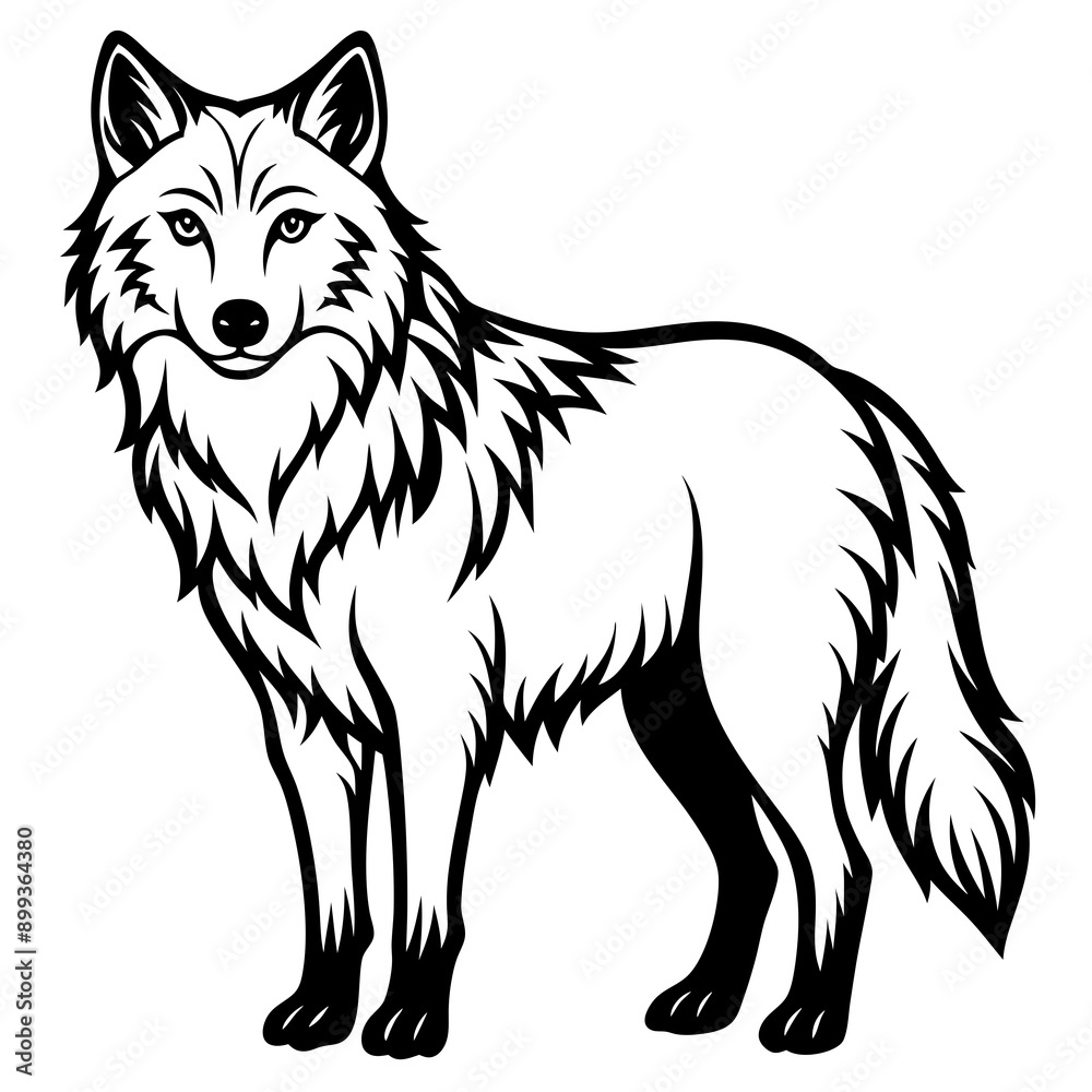 Fototapeta premium Arctic Wolf Icon Silhouette Vector Art Illustration 
