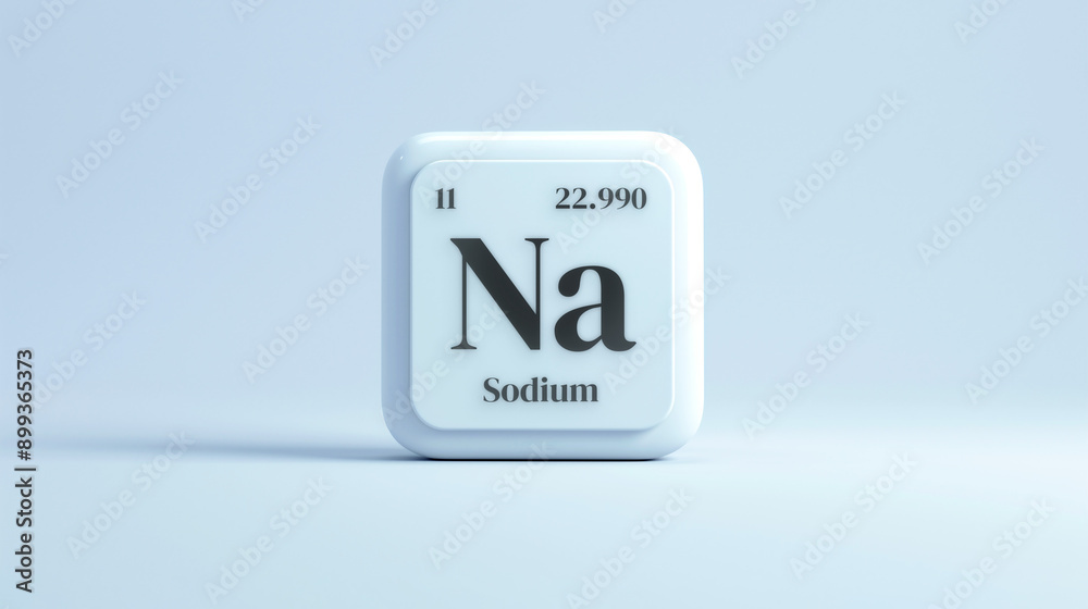 A simple icon of the chemical element Sodium on a white background from the periodic table elements. A simple icon of the chemical element Sodium on a white background from the periodic table elements.