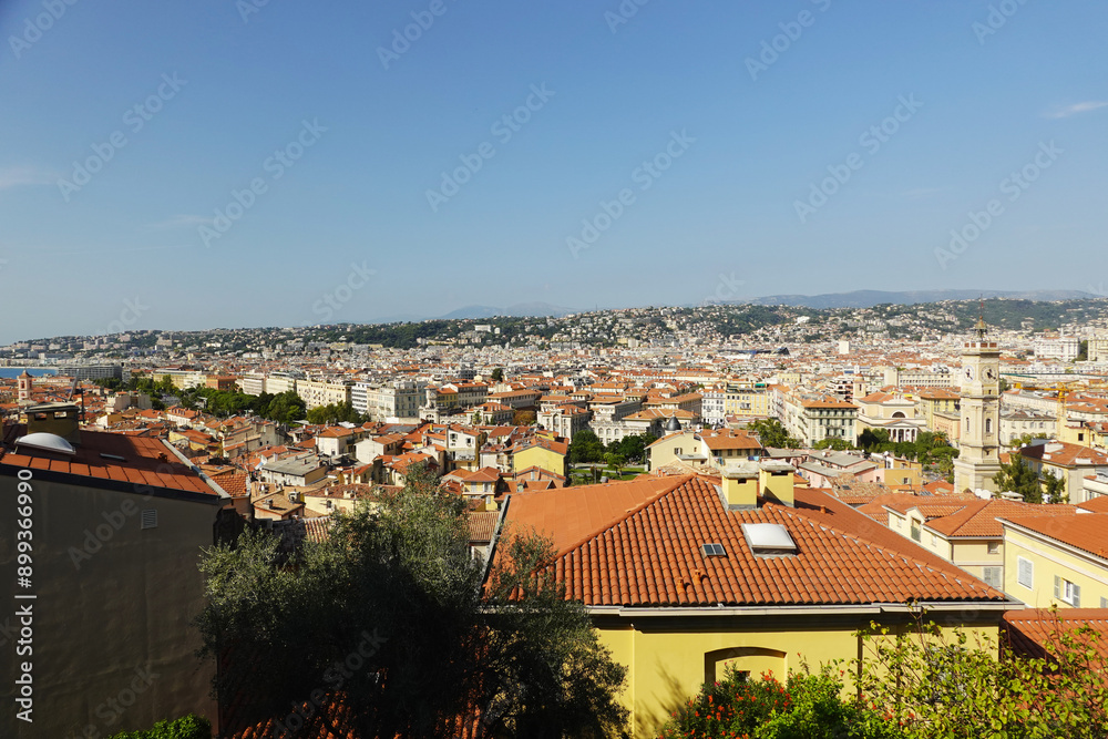 Panorama of Nice opening from the Castle hill, France Panorama of Nice opening from the Castle hill, France
