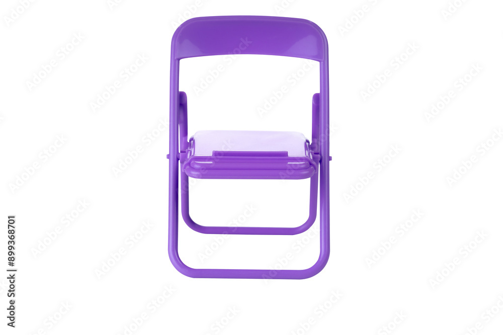 Model of a purple folding chair isolated on a white background with clipping path. Model of a purple folding chair isolated on a white background with clipping path.