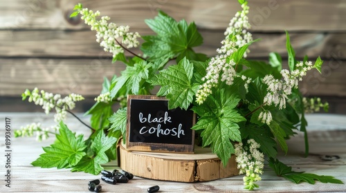 black cohosh capsules homeopathy. Selective focus. photo