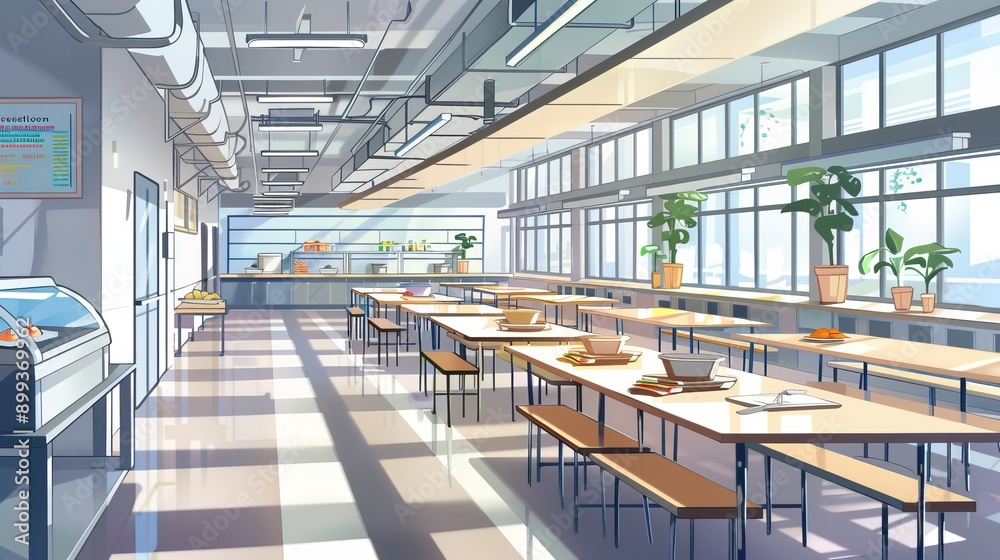 Modern School Cafeteria Interior Design: Bright and Minimalist Modern School Cafeteria Interior Design: Bright and Minimalist