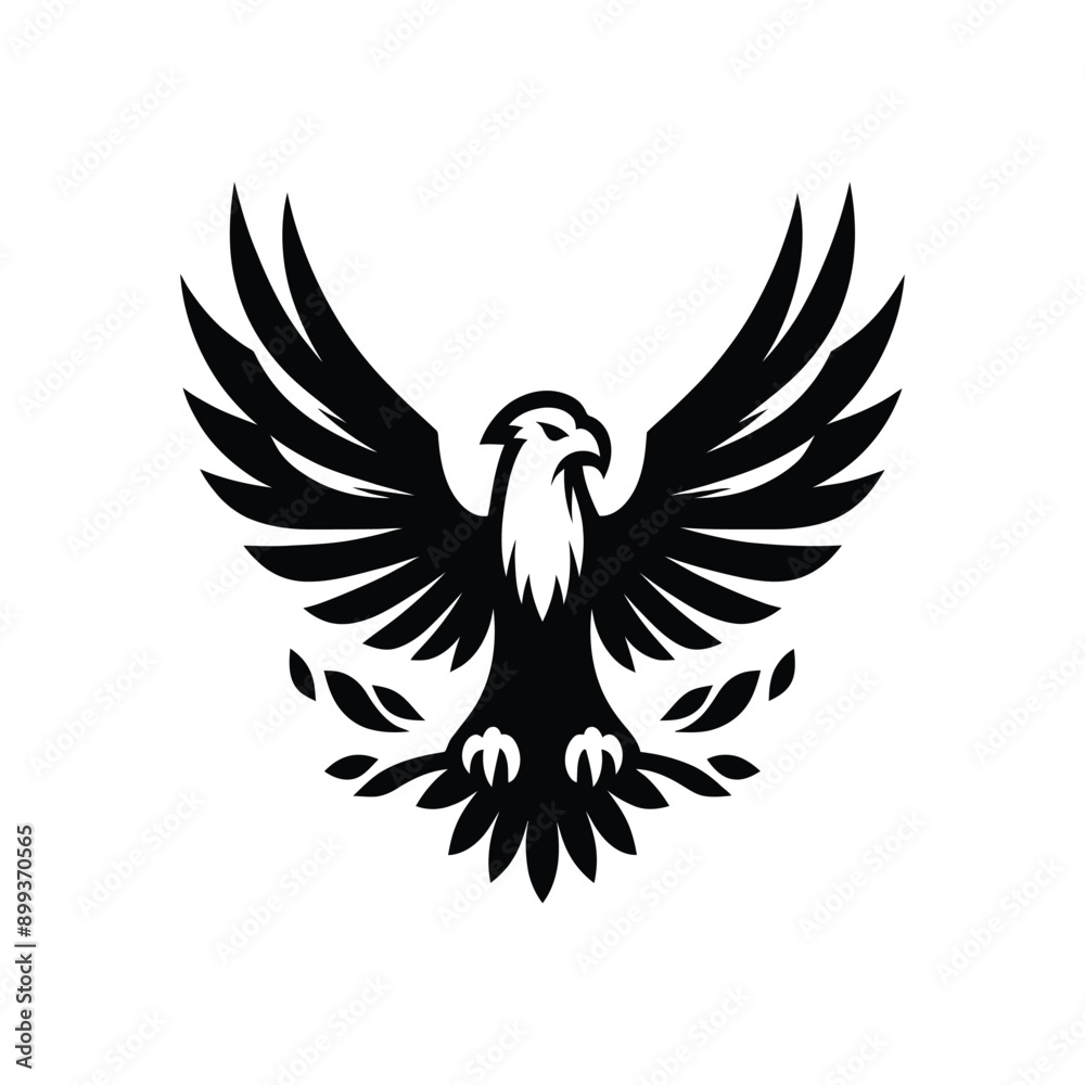 Obraz premium silhouette image,Eagle bird,vector illustration,white background
