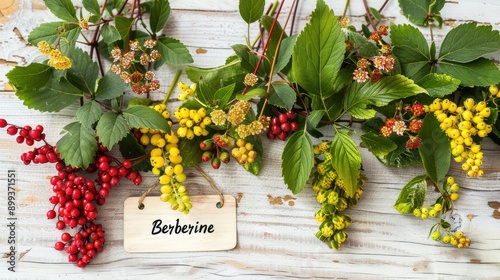 Berberine capsules supplements on the table. Selective focus.