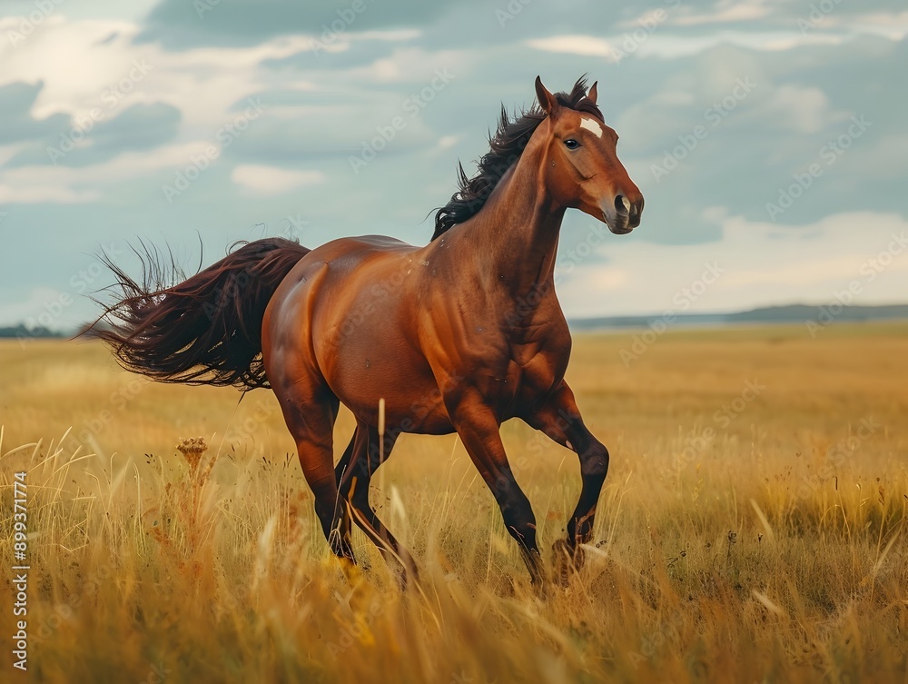 Majestic Horse Galloping Freely Across Vast Open Field Exuding Strength and Spirit of Freedom Majestic Horse Galloping Freely Across Vast Open Field Exuding Strength and Spirit of Freedom