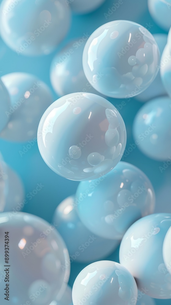 A multitude of bubbles floating atop one another in a blue-and-white liquid, surrounded by air saturated with bubbles A multitude of bubbles floating atop one another in a blue-and-white liquid, surrounded by air saturated with bubbles
