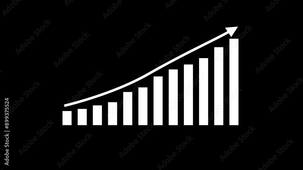 Future business growth potential. Abstract business growth and graph chart icon animation background .On black background Future business growth potential. Abstract business growth and graph chart icon animation background .On black background