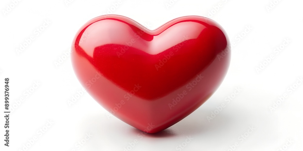 Red Heart shape isolation from the rope is coiled on white background Creative AI Red Heart shape isolation from the rope is coiled on white background Creative AI
