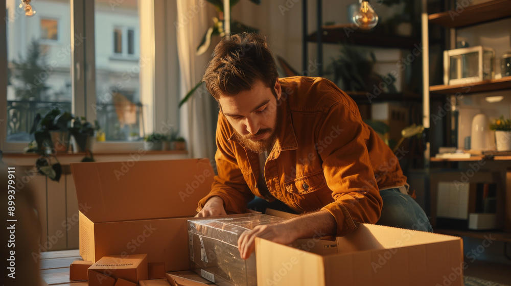 Homeowner assembling flat-pack furniture with an instruction manual Homeowner assembling flat-pack furniture with an instruction manual