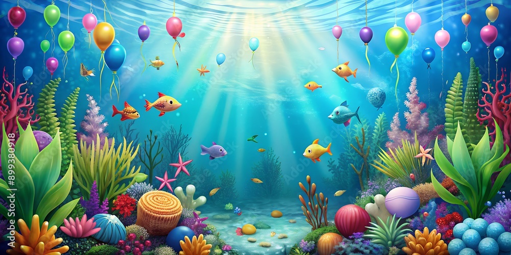 Under the Sea Birthday Wallpaper  AI Generative